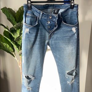 H&M low waist skinny jeans (distressed)